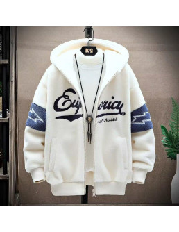 Men's White Hooded Jacket -...