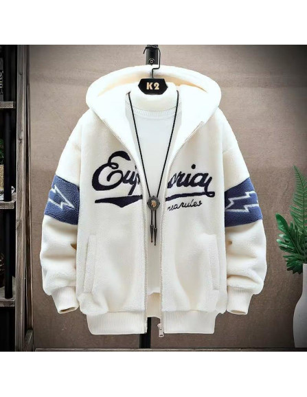 Men's White Hooded Jacket - 1 Pc...