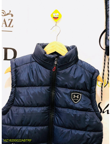 1 Pc Men's Stitched Parachute Quilted Plain Sleeveless Jacket