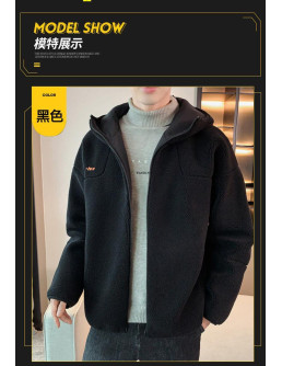 Men's Black Hooded Jacket -...
