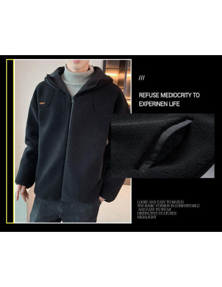 Men's Black Hooded Jacket - 1 Pc...