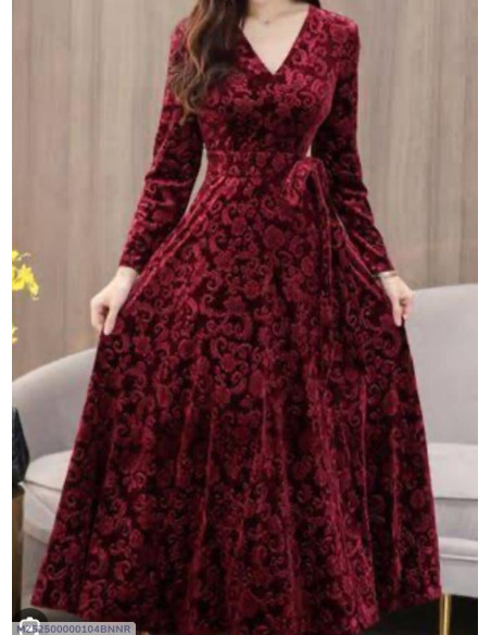 2 Pce women's unstiched velvet printed suit