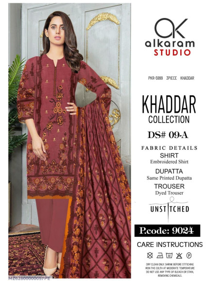 3 pcs women unstitched khaddar...