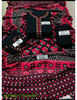 3 pcs women unstitched... 2