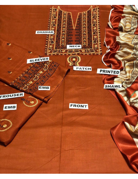 3 pcs women unstitched khaddar...