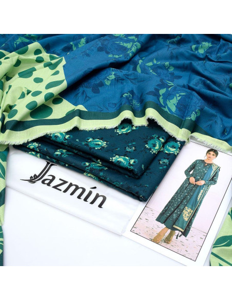 Women's digital print suit set 3 pcs khaddar fabric