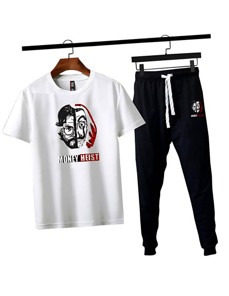 2 Pcs Men's cotton jersey printed track suit