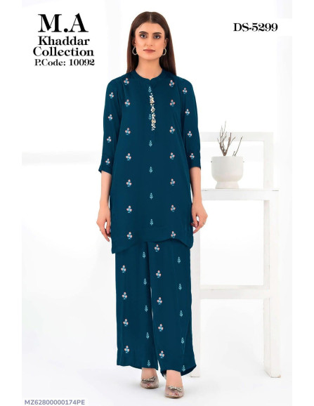 Elegant 2 Pcs Embroidered Khaddar...