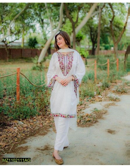 2 Pcs Women's Stitched Linen Sequins...