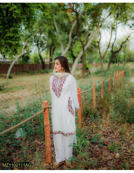 2 Pcs Women's Stitched Linen Sequins...