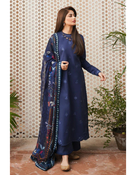 3 pcs women's unstitched Embroidered