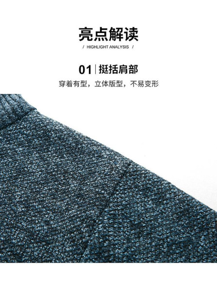 1 Pc Men's Fleece Knitted Half Zip...