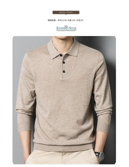 1 Pc Men's Wool Sweater - Button Down Style Trade Cross-Border