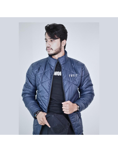 Men's Stylish Blue Parachute Puffer Jacket - 1 Pc