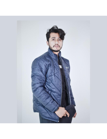 Men's Stylish Blue Parachute Puffer Jacket - 1 Pc