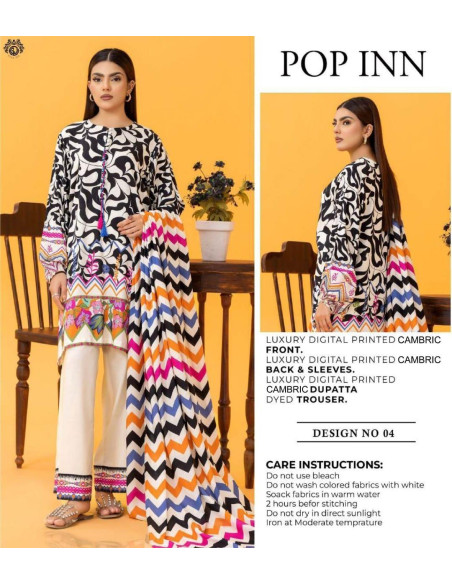 3 Pce Unsitiched Cotton suit