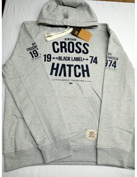 Men's grey printed fleece hoodie