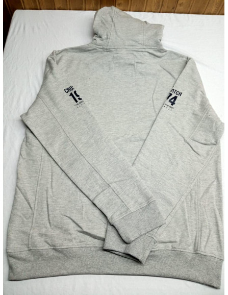 Men's grey printed fleece hoodie