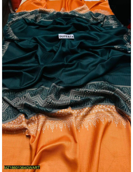 3 Pce Women's Unstiched Dhanak Suit 