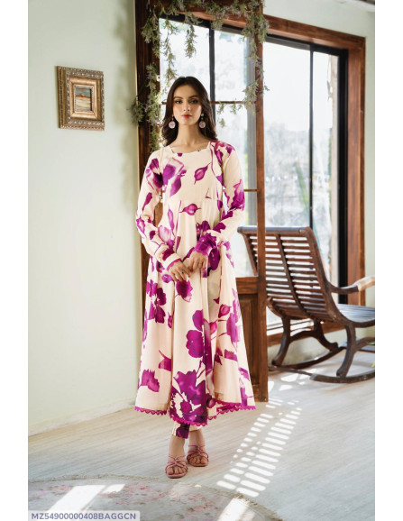 3 Pce Women's Unstiched Dhanak Suit 