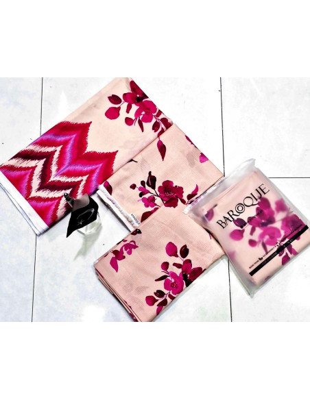 3 Pce Women's Unstiched Dhanak Suit 