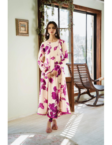 3 Pce Women's Unstiched Dhanak Suit 