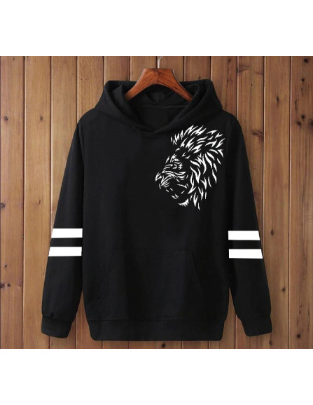 1-Pc men,s cotton printed black Hoodie