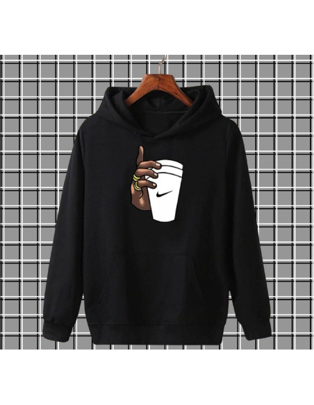 Men,s graphic sublimation Hooded neck Hoodie-1 Pc polyester in black