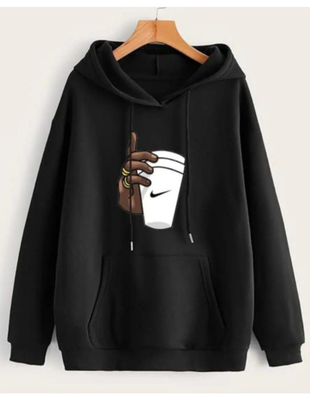 Men,s graphic sublimation Hooded neck Hoodie-1 Pc polyester in black