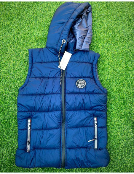 1 Pc Men's Stitched Puffer Quilted Plain Sleeveless Jacket