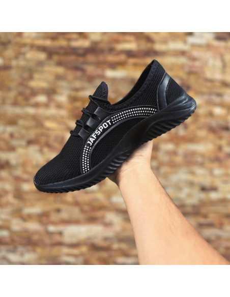 Men's Casual Breathable Fashion Sneakers -JF018, Black