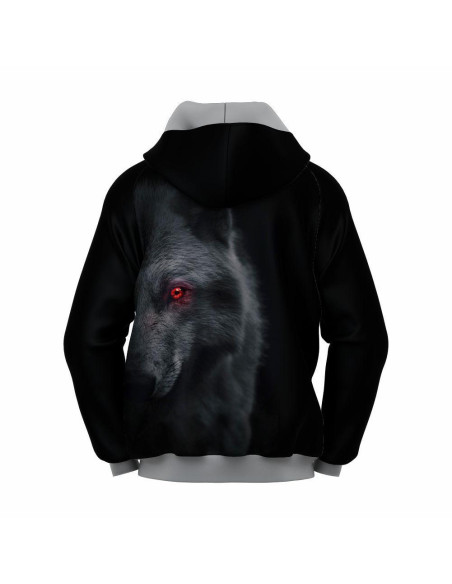 Men's wolf graphicak sublimation Hoodie-1 Pc Black polyester comfort