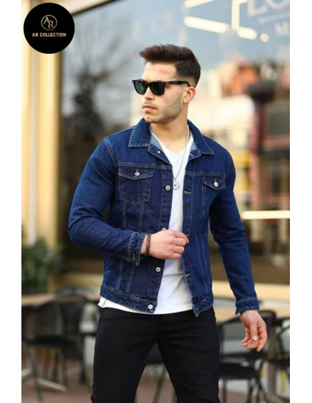 Men's Classic Denim Jacket - Plain Design - 1 Pc