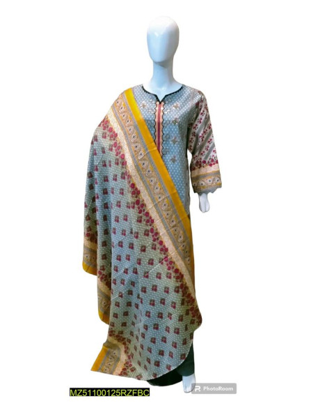 3 Pcs Women's Stitched Khaddar...