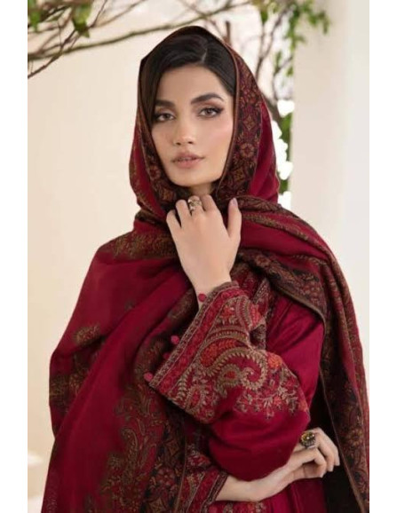 Style Maroon Printed Unstitched Suit...