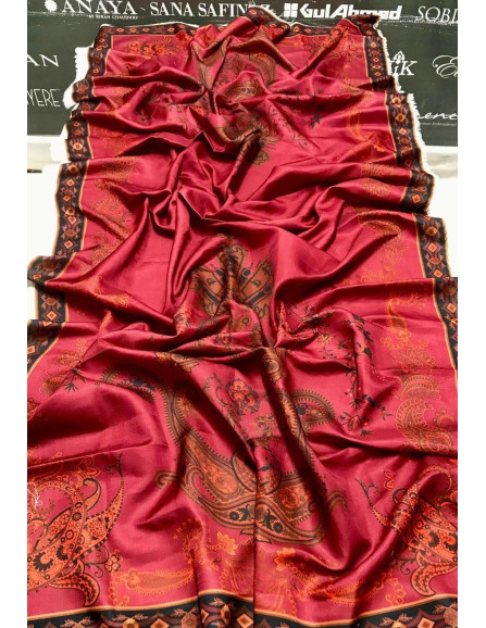 Style Maroon Printed Unstitched Suit...