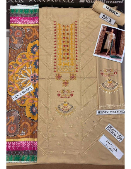 Unstitched Dhanak Embroidered Salwar...