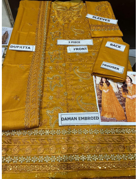 Dhanak Embroidered Salwar Suit for...