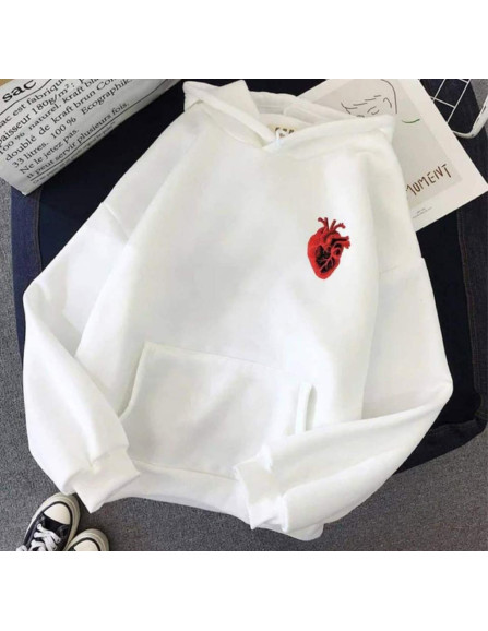 1 pc men white hoodie