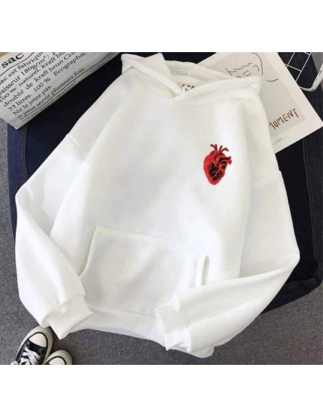 1 pc men white hoodie