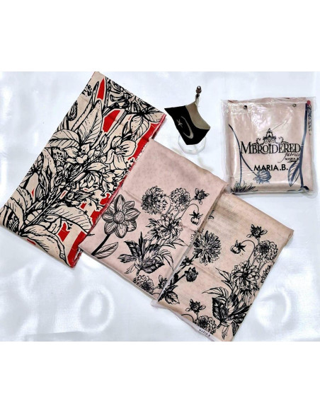 3 Pcs Women's Unstitched Digital Print Suit