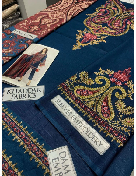 3 pcs women's unstitched khaddar...