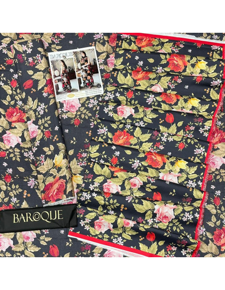 3 pcs women's unstitched karandi digital print suit 