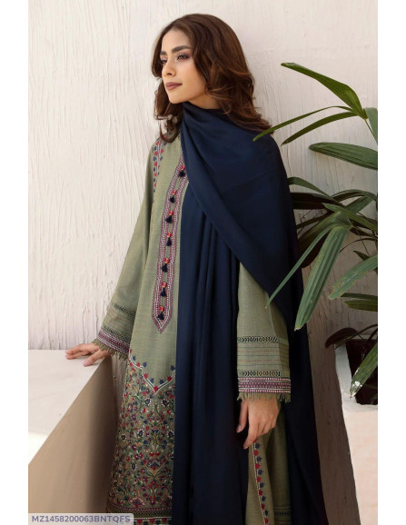 3 pcs women's unstitched karandi...