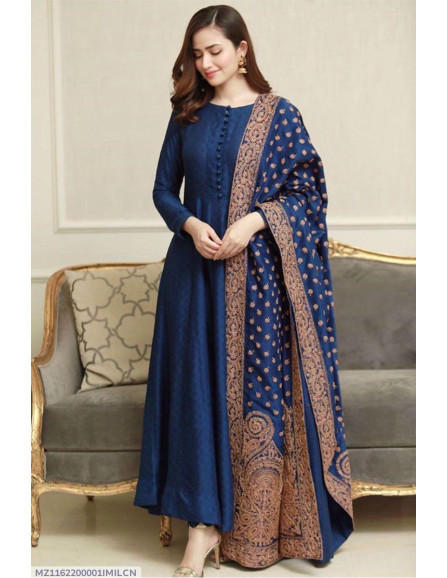 3 pcs women's unstitched Dhanak...