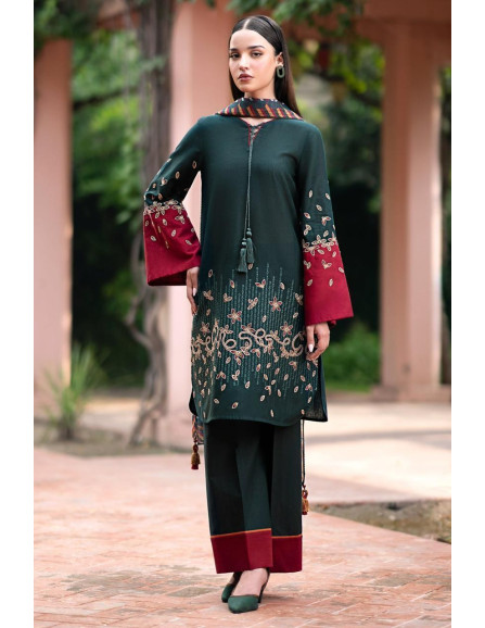 3 pcs women's unstitched embroidered...