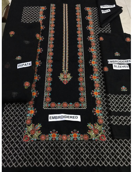 3 pcs women's unstitched Linen...