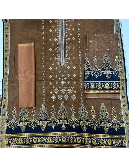 3 pcs women's unstitched khaddar...