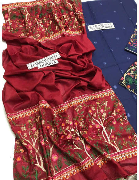 3 pcs unstitched karandi digital print suit 