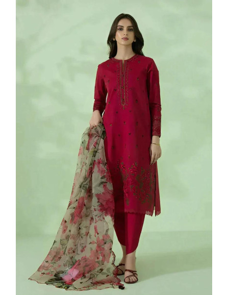 3 pcs women's unstitched Dhanak